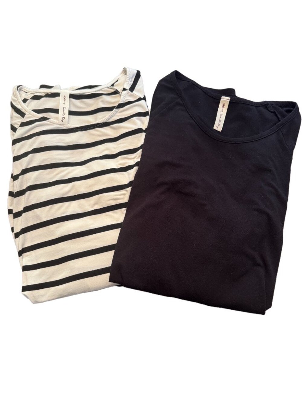 Vanilla Bay Black & White Striped Long Sleeve Top (Bundle of 2)